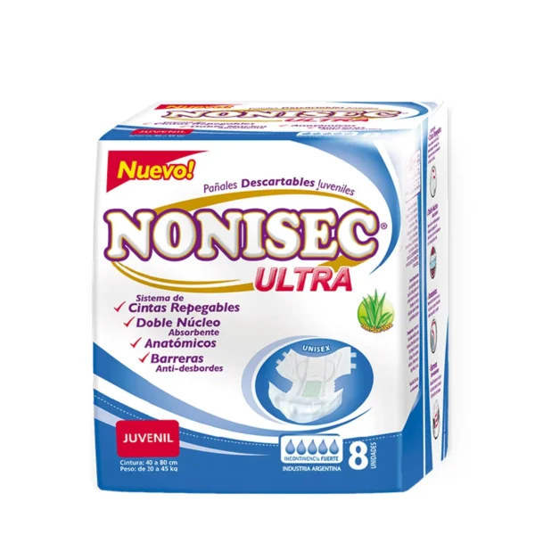 PAÑAL JUVENIL ANAT. ELAST  EXTRA PROTECCION C/BARR SIMIL TELA  X 8 UNID.