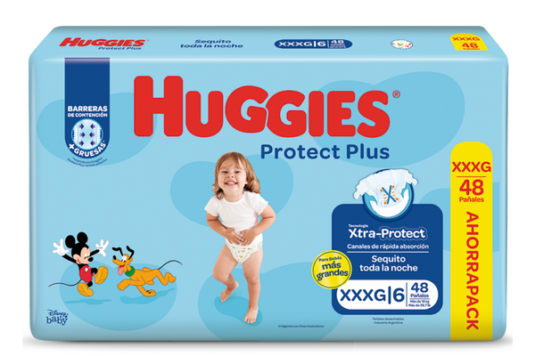 PAÑAL HUGGIES PROTECT PLUS XXXG X48