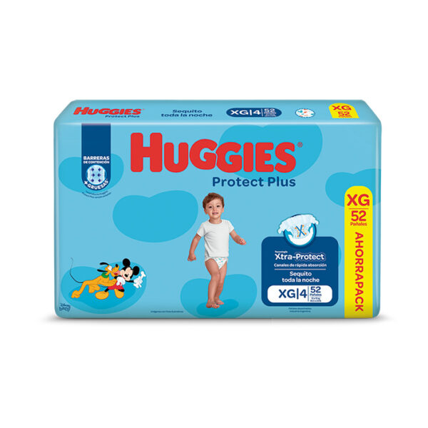 PAÑAL HUGGIES PROTECT PLUS XG AHORRP 2X52