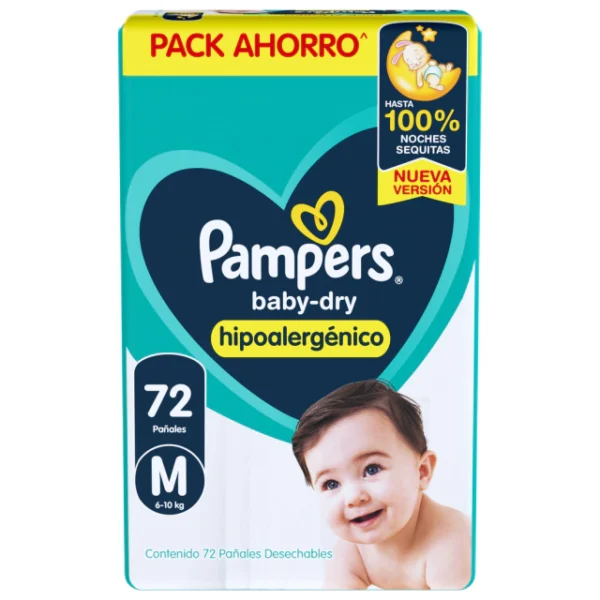 80748933 PAMPERS BABYDRY MED 72 X 2