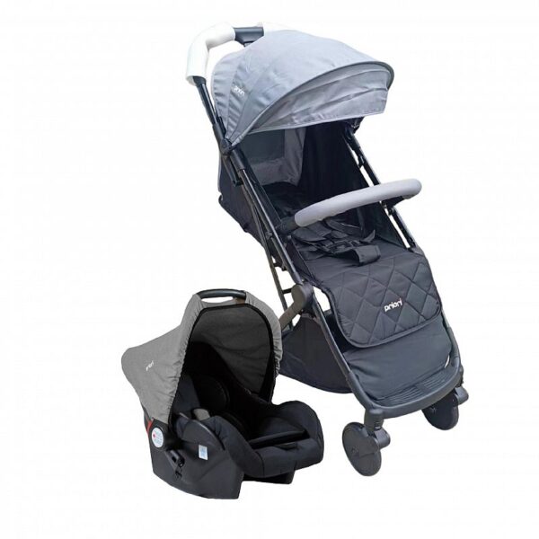 COCHE CON HUEVITO COMPACTO TRAVEL NEGRO Y BEIGE PRIORI