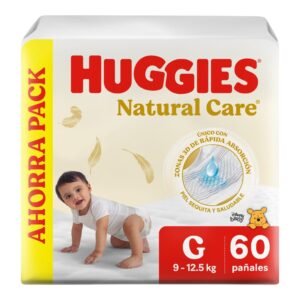 PAÑALES HUGGIES NATURAL CARE G x 60