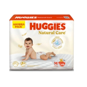 PAÑALES HUGGIES NATURAL CARE M X68