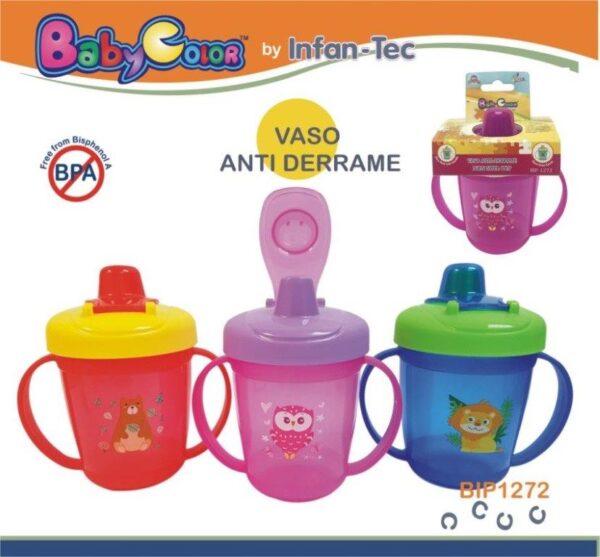 VASO CON ASA ANTI DERRAME BABY COLOR 5128