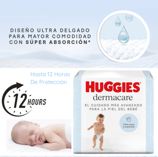 Pañales Huggies Dermacare Talle M x 58 (De 5,5 a 9,5 kg) - Image 3