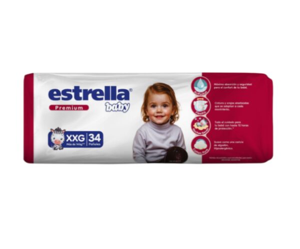 Pañal Estrella Baby Premium Xxgrande Hiperpack 4×34