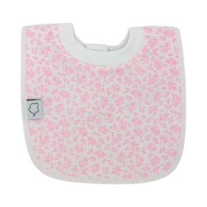 Pilim Babero Batista Estampada Con Cuello De Reeb. Primera Medida. Abrojo – Rosa