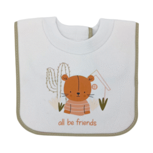 Pilim Babero Estampado Con Cuello De Reeb. Abrojo. – Natural