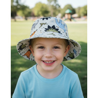 Gorro Sombrero Piluso Crudo Dinosaurios Bebe Niño Gabardina Dinosaurios, Talle: 4