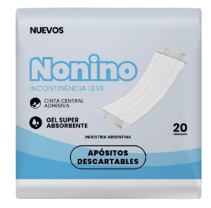Nonino Apósito Para Incontinencia Leve X 6 Paquetes De 20 Unidades C/cinta Adhes