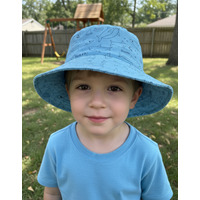 Sombrero Piluso Celeste Niño 12/24 Meses Gabardina 1 u.  Peces, Talle: 4