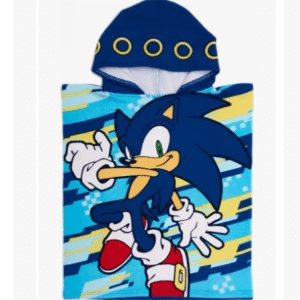 Poncho Toalla Capucha Microfibra Piñata Disney Sonic 50 x 120 cm
