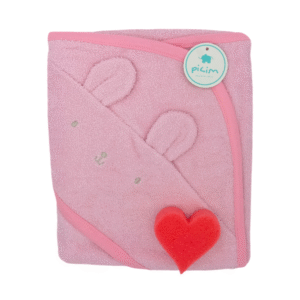 Pilim Toallón Color Con Capucha Bordada. Medidas 83×69 Cm – Rosa