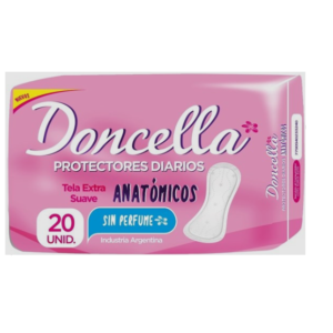 23500 DONCELLA PROTECTORES DIARIO Anatomico Sin Perfume 20 Unidades (Rosa)