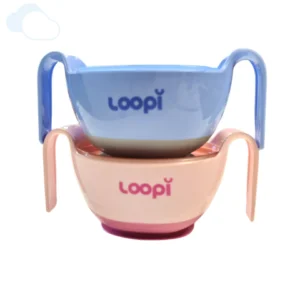 Plato Bowl Bebe Porta Cereales +9M Con Base Antideslizante Y Tapa Loopi Love