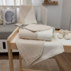 MANTAS RECIBIDORA CON CORDERITO VARIAS ESTAMPAS TUSSOR 96CM X 78CM