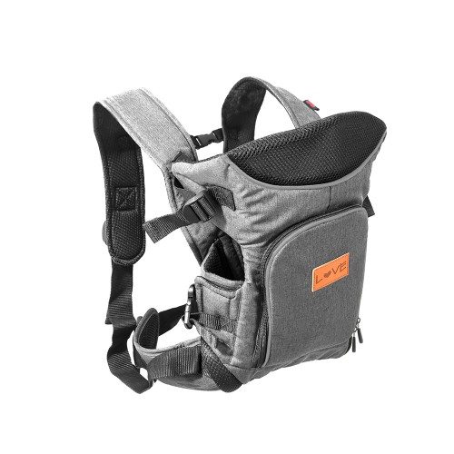 4008-02 LOVE MOCHILA PARA BEBE GRIS PORTABEBE