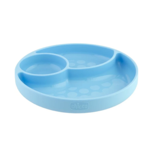 CHICCO PLATO SILICONA CON DIVISIONES CELESTE