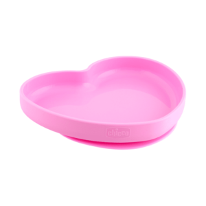 CHICCO PLATO SILICONA CORAZON ROSA