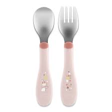CHICCO SET CUBIERTOS INOXIDABLE ROSA