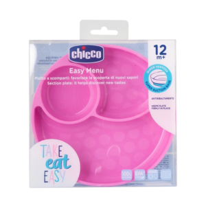 CHICCO PLATO SILICONA CON DIVISIONES ROSA