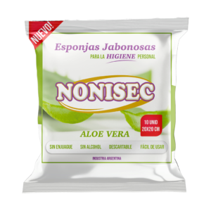 NONISEC ESPONJA JABONOSA CON ALOE VERA 20X20 x 10 unidades