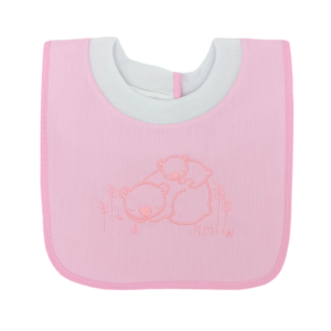 PILIM BABERO PIQUE BORDADO CON CUELLO DE REEB. ABROJO - ROSA