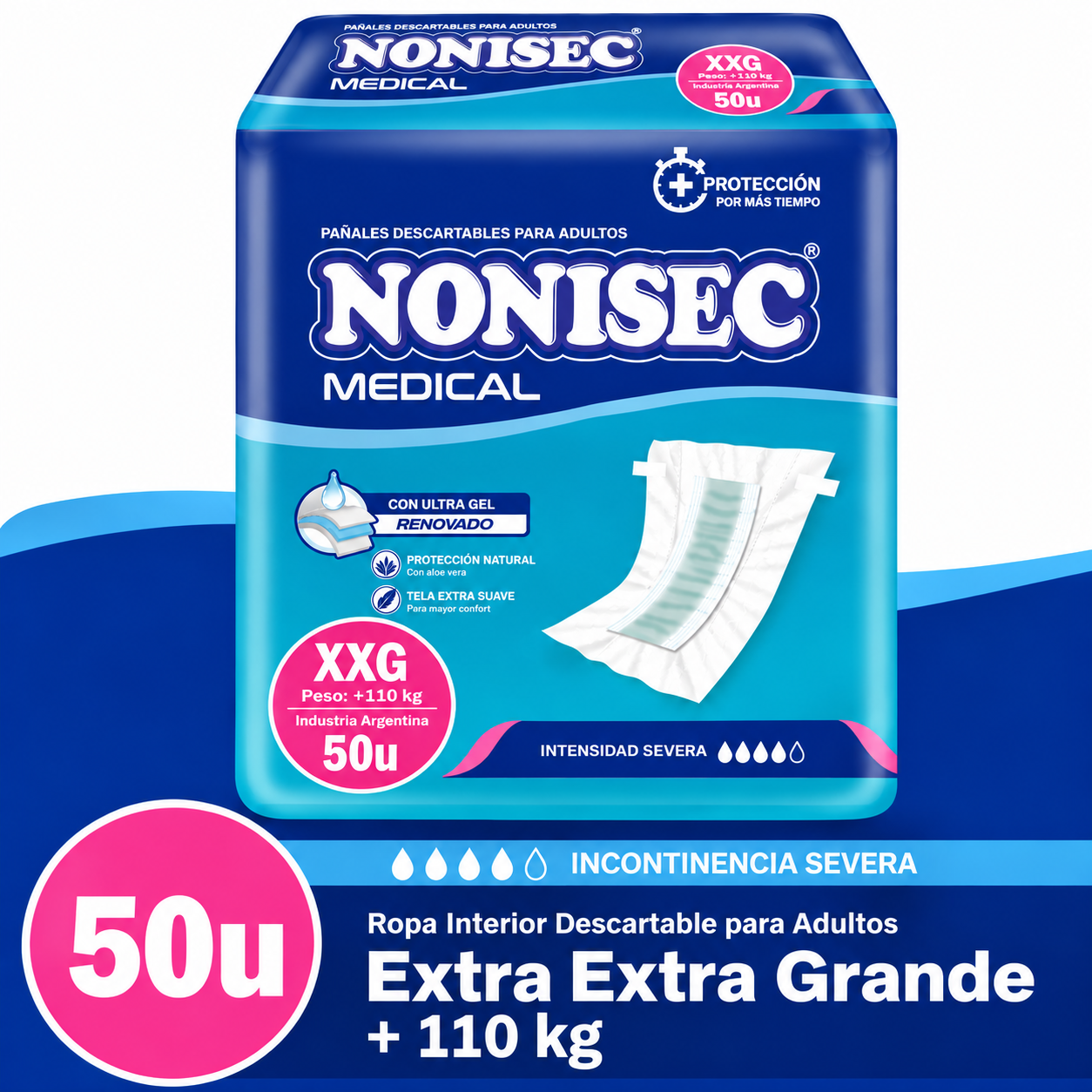 NONISEC MEDICAL PAÑAL ADULTO XXG X 50