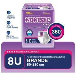 NONISEC ROPA INTERIOR DESCARTABLE P/ADULTOS GRANDE X 8 UNID
