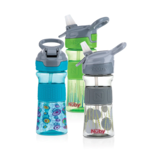 NUBY VASO REFLEX CON MANIJA BOTON Y TAPA 360 ML